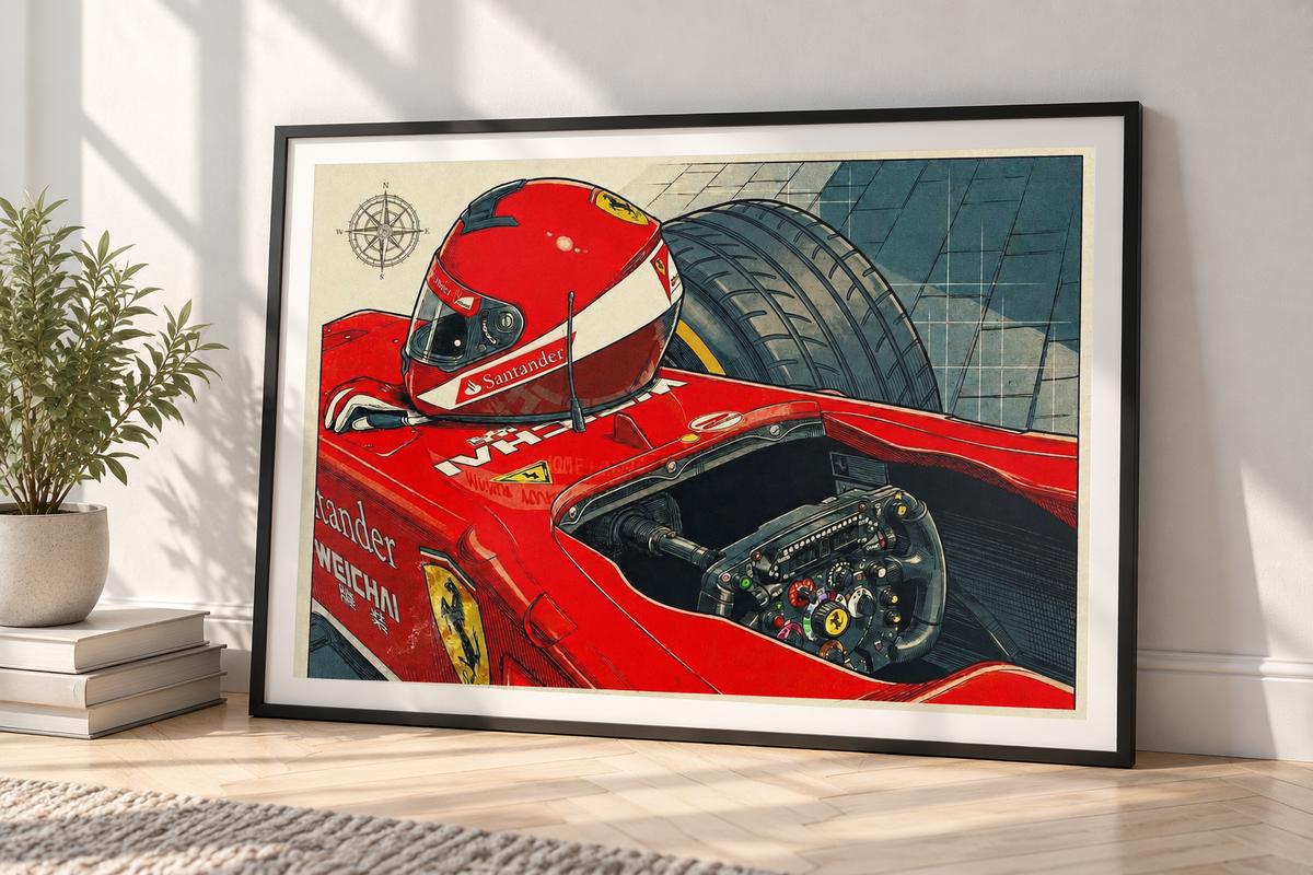 Ferrari F1 Helmet & Cockpit Poster