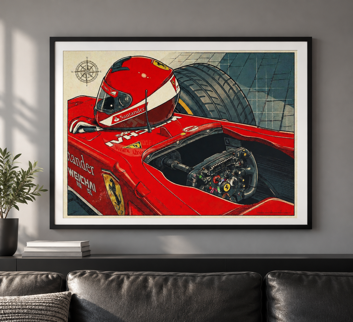 Ferrari F1 Helmet & Cockpit Poster