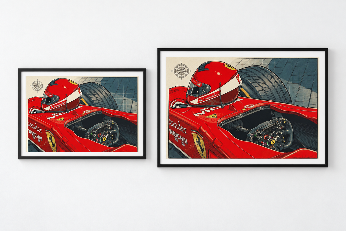 Ferrari F1 Helmet & Cockpit Poster