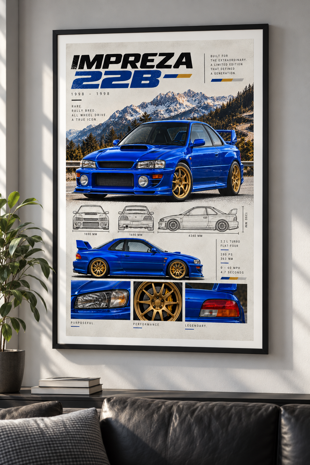 Subaru Impreza 22B Poster