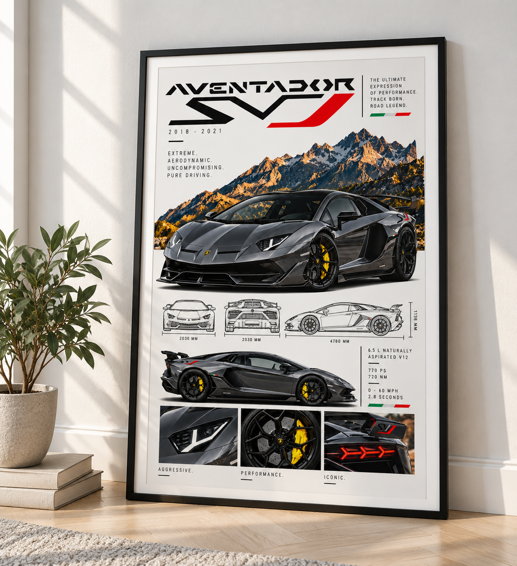 Lamborghini Aventador SVJ Poster