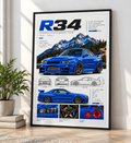 Nissan Skyline GT-R R34 Poster