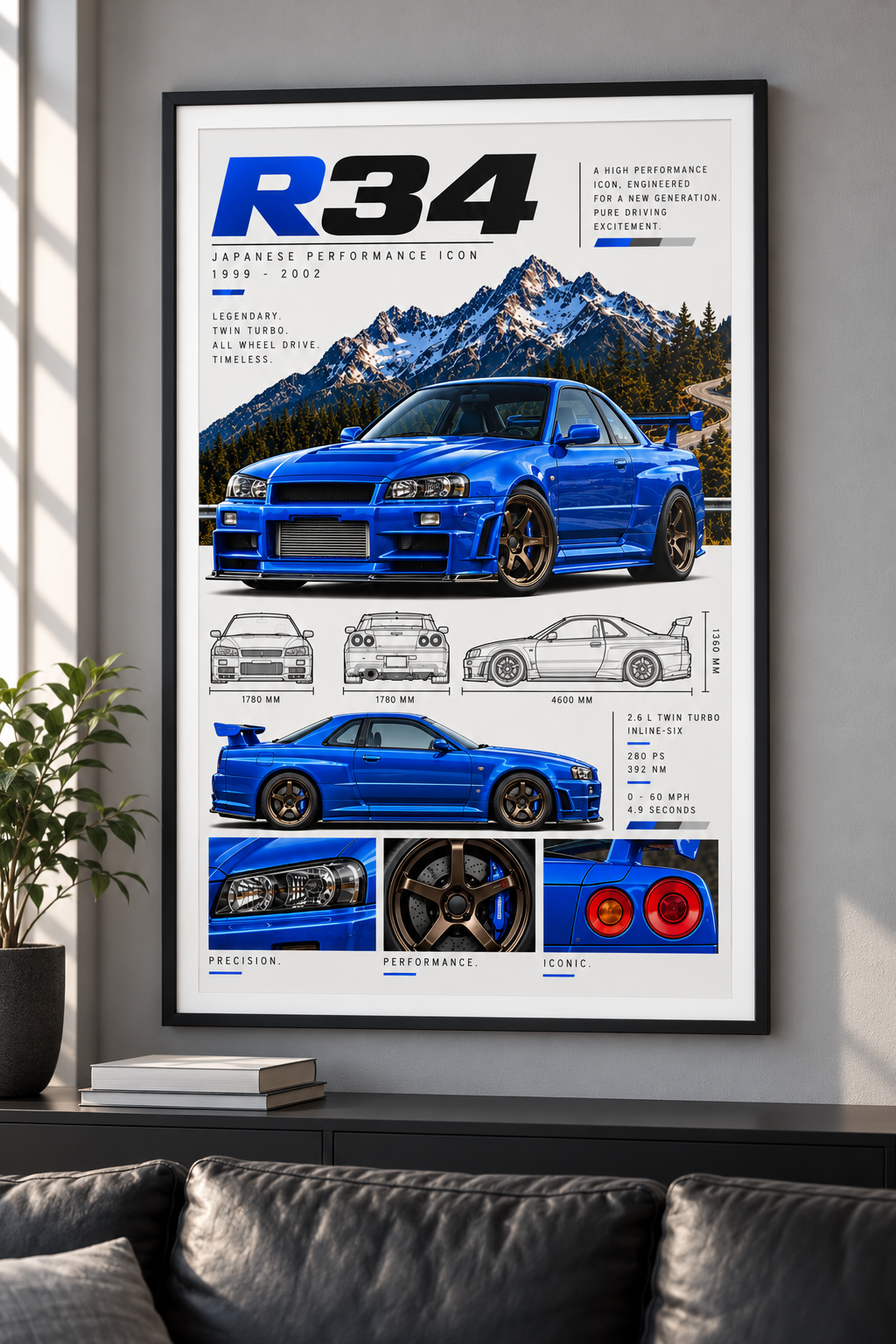 Nissan Skyline GT-R R34 Poster